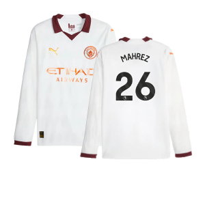 2023-2024 Man City Long Sleeve Away Shirt (MAHREZ 26)