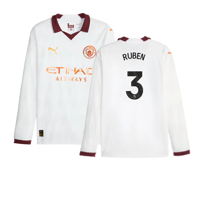 2023-2024 Man City Long Sleeve Away Shirt (RUBEN 3)