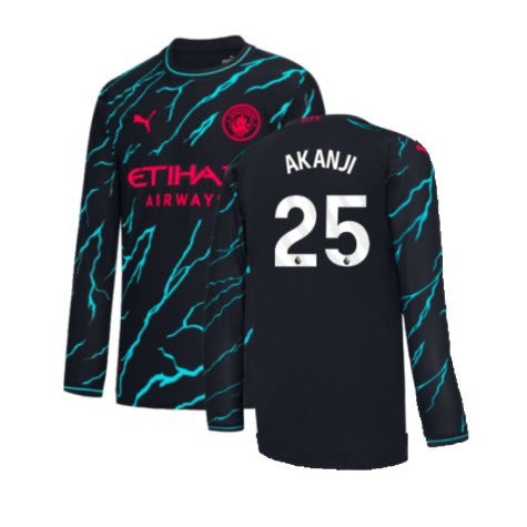 2023-2024 Man City Long Sleeve Third Shirt (AKANJI 25)
