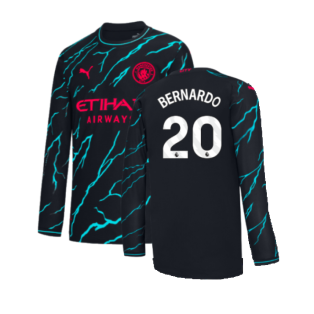 2023-2024 Man City Long Sleeve Third Shirt (BERNARDO 20)