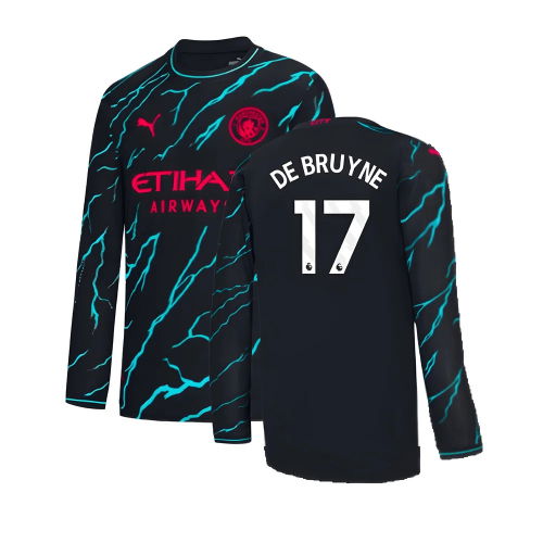 2023-2024 Man City Long Sleeve Third Shirt (DE BRUYNE 17)