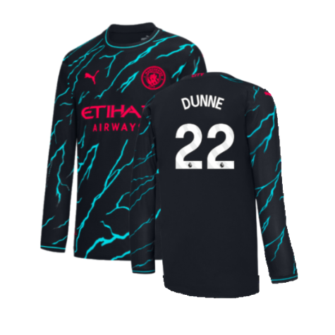 2023-2024 Man City Long Sleeve Third Shirt (DUNNE 22)