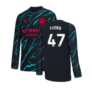2023-2024 Man City Long Sleeve Third Shirt (FODEN 47)