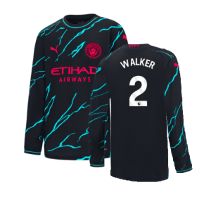 2023-2024 Man City Long Sleeve Third Shirt (Kids) (WALKER 2)