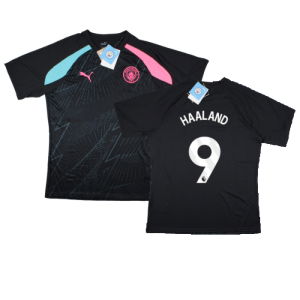 2023-2024 Man City Pre-Match Jersey (Dark Navy) (HAALAND 9)