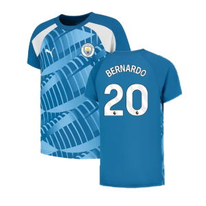 2023-2024 Man City Pre-Match Jersey (Lake Blue) (BERNARDO 20)