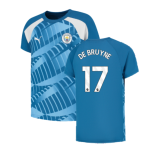 2023-2024 Man City Pre-Match Jersey (Lake Blue) (DE BRUYNE 17)