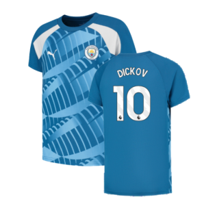 2023-2024 Man City Pre-Match Jersey (Lake Blue) (DICKOV 10)