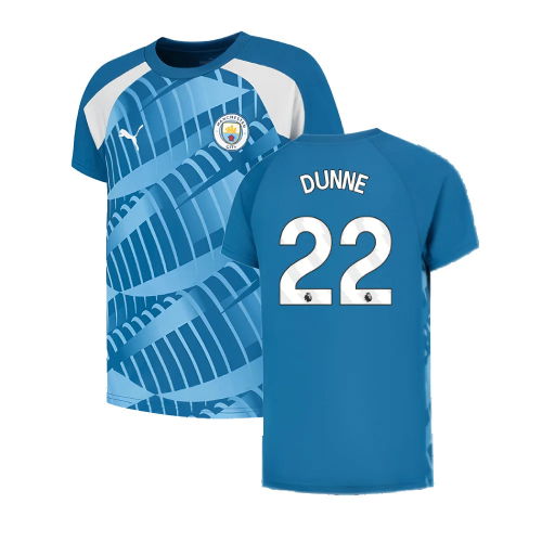 2023-2024 Man City Pre-Match Jersey (Lake Blue) (DUNNE 22)