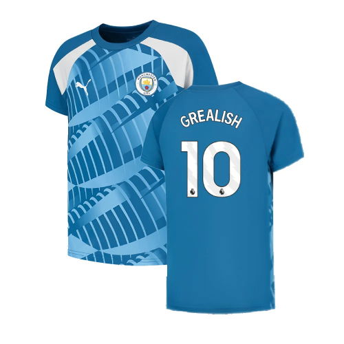 2023-2024 Man City Pre-Match Jersey (Lake Blue) (GREALISH 10)