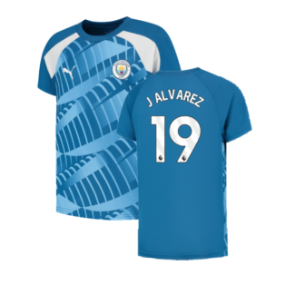 2023-2024 Man City Pre-Match Jersey (Lake Blue) (J ALVAREZ 19)