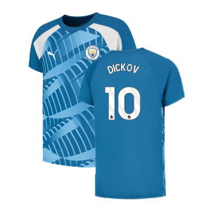 2023-2024 Man City Pre-Match Jersey (Lake Blue) - Kids (DICKOV 10)