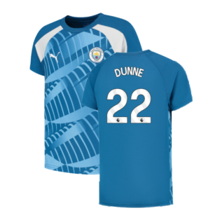 2023-2024 Man City Pre-Match Jersey (Lake Blue) - Kids (DUNNE 22)