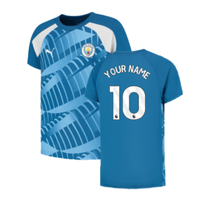2023-2024 Man City Pre-Match Jersey (Lake Blue) (Your Name)