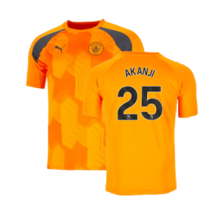 2023-2024 Man City Pre-Match Jersey (Orange) (AKANJI 25)