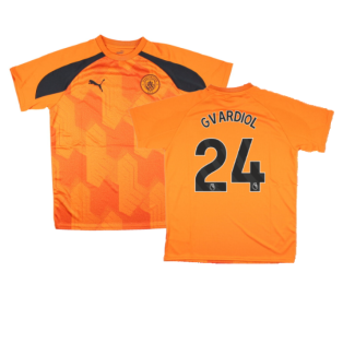 2023-2024 Man City Pre-Match Jersey (Orange) - Kids (Gvardiol 24)