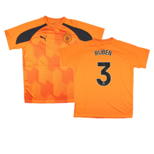 2023-2024 Man City Pre-Match Jersey (Orange) - Kids (RUBEN 3)
