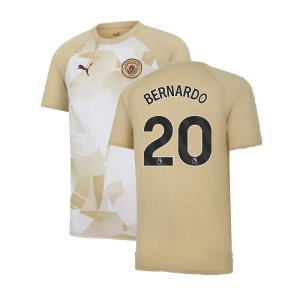2023-2024 Man City Prematch SS Jersey (Granola) (BERNARDO 20)