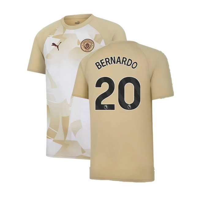 2023-2024 Man City Prematch SS Jersey (Granola) (BERNARDO 20)