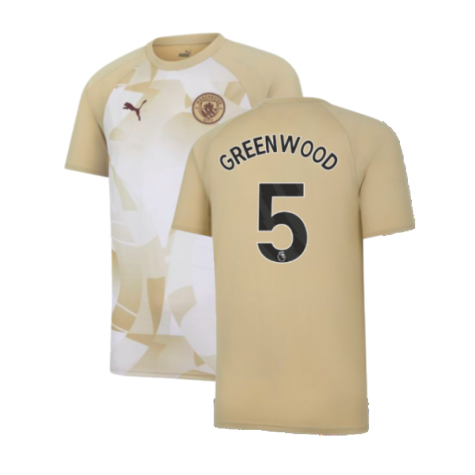 2023-2024 Man City Prematch SS Jersey (Granola) (Greenwood 5)