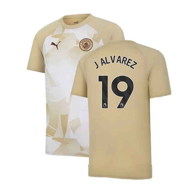 2023-2024 Man City Prematch SS Jersey (Granola) (J ALVAREZ 19)