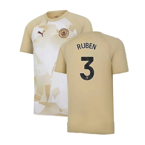 2023-2024 Man City Prematch SS Jersey (Granola) - Kids (RUBEN 3)