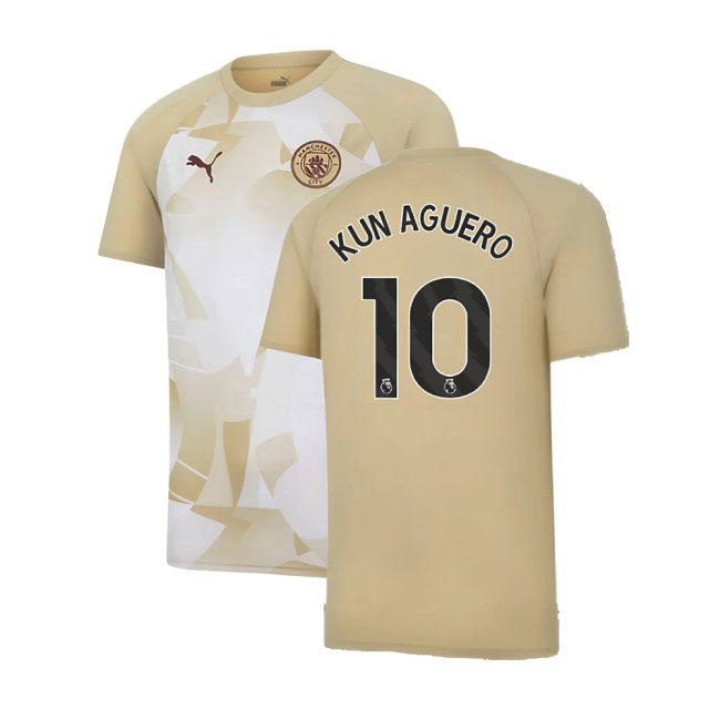 2023-2024 Man City Prematch SS Jersey (Granola) (KUN AGUERO 10)