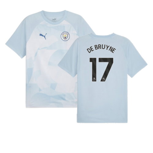2023-2024 Man City Prematch SS Jersey (Silver Sky) (DE BRUYNE 17)