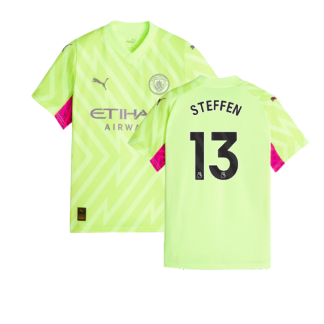 2023-2024 Man City SS Goalkeeper Shirt (Yellow) (Steffen 13)
