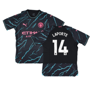 2023-2024 Man City Third Authentic Shirt (LAPORTE 14)