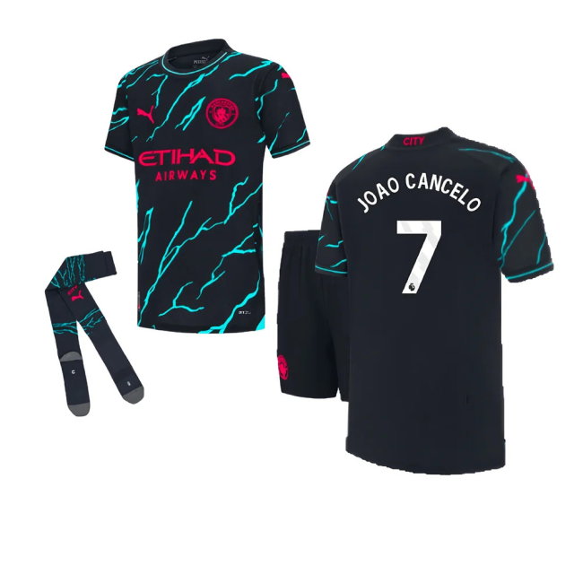 2023-2024 Man City Third Mini Kit (JOAO CANCELO 7)