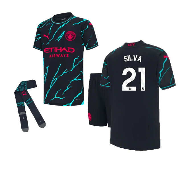 2023-2024 Man City Third Mini Kit (SILVA 21)