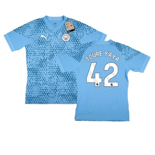 2023-2024 Man City Training Jersey Pro (Light Blue) (TOURE YAYA 42)