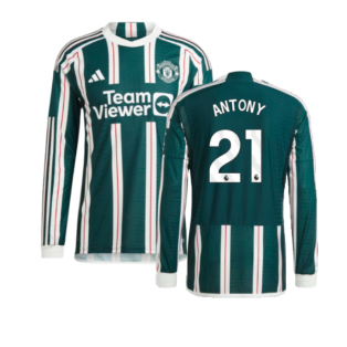 2023-2024 Man Utd Authentic Long Sleeve Away Shirt (Antony 21)