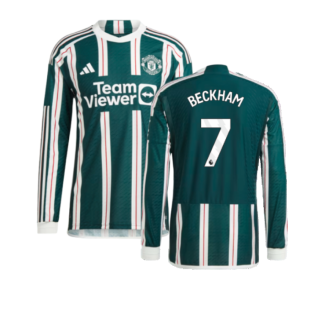 2023-2024 Man Utd Authentic Long Sleeve Away Shirt (Beckham 7)