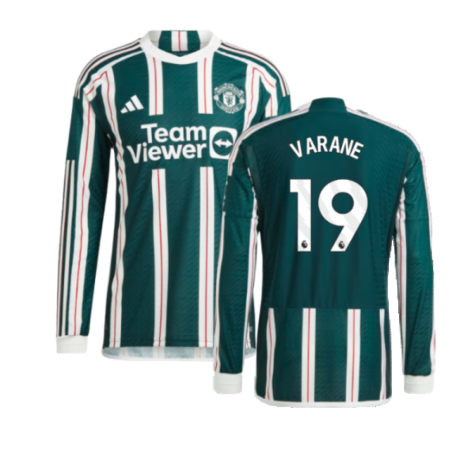 2023-2024 Man Utd Authentic Long Sleeve Away Shirt (Varane 19)