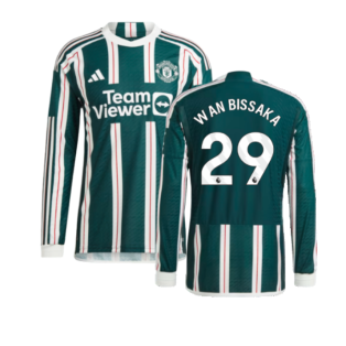 2023-2024 Man Utd Authentic Long Sleeve Away Shirt (Wan Bissaka 29)