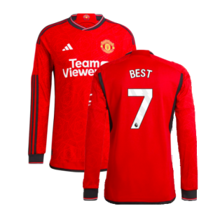 2023-2024 Man Utd Authentic Long Sleeve Home Shirt (Best 7)