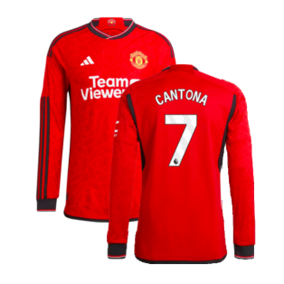 2023-2024 Man Utd Authentic Long Sleeve Home Shirt (Cantona 7)