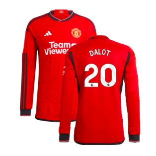 2023-2024 Man Utd Authentic Long Sleeve Home Shirt (Dalot 20)