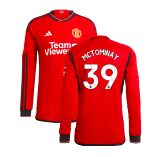 2023-2024 Man Utd Authentic Long Sleeve Home Shirt (McTominay 39)