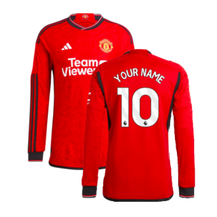 2023-2024 Man Utd Authentic Long Sleeve Home Shirt (Your Name)