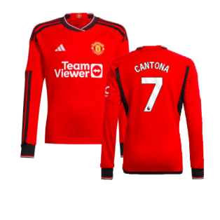 2023-2024 Man Utd Home Long Sleeve Shirt (Kids) (Cantona 7)