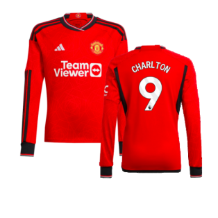 2023-2024 Man Utd Home Long Sleeve Shirt (Kids) (Charlton 9)