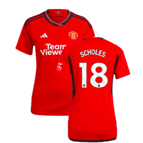2023-2024 Man Utd Home Shirt (Ladies) (Scholes 18)