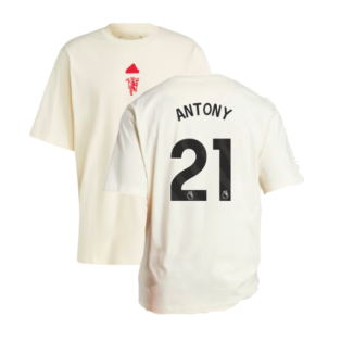 2023-2024 Man Utd Lifestyle OS Tee (White) (Antony 21)