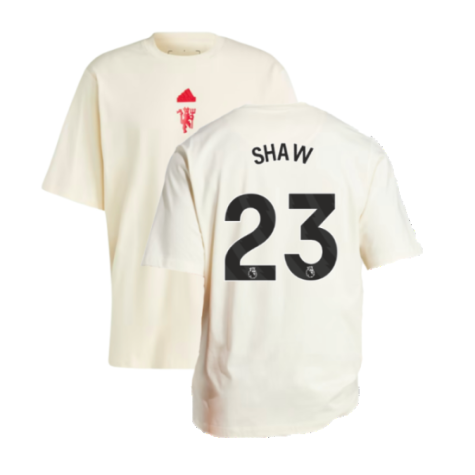 2023-2024 Man Utd Lifestyle OS Tee (White) (Shaw 23)