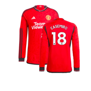 2023-2024 Man Utd Long Sleeve Home Shirt (Casemiro 18)
