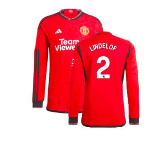 2023-2024 Man Utd Long Sleeve Home Shirt (Lindelof 2)