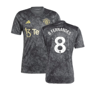 2023-2024 Man Utd Pre-Match Shirt (Black) (B Fernandes 8)